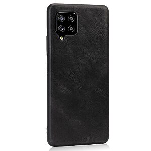Θήκη Samsung Galaxy A42 OEM πλάτη Crazy Horse Leather από συνθετικό δέρμα και σκληρό TPU μαύρο - Image 3