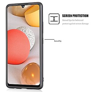 Θήκη Samsung Galaxy A42 OEM πλάτη Crazy Horse Leather από συνθετικό δέρμα και σκληρό TPU μαύρο - Image 5