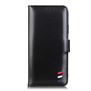 υποδοχές καρτών και μαγνητικό κούμπωμα Flip Wallet από συνθετικό δέρμα και TPU μαύρο