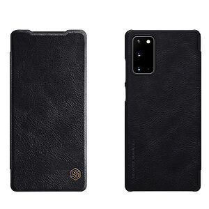 Θήκη Samsung Galaxy Note 20 NiLLkin Qin Series με υποδοχή για κάρτες Flip Wallet από σκληρό πλαστικό και συνθετικό δέρμα μαύρο