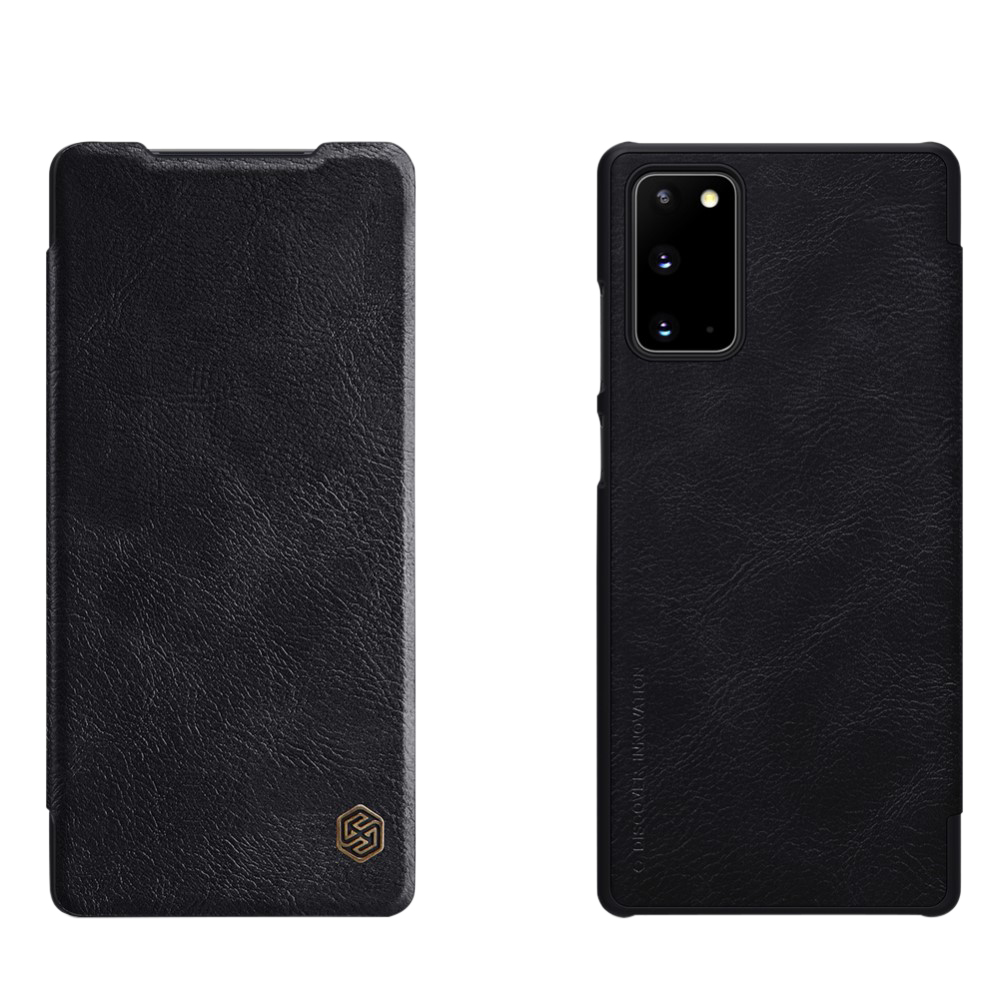 Θήκη Samsung Galaxy Note 20 NiLLkin Qin Series με υποδοχή για κάρτες Flip Wallet από σκληρό πλαστικό και συνθετικό δέρμα μαύρο