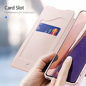 Θήκη Samsung Galaxy Note 20 DUX DUCIS Skin X Series με βάση στήριξης, υποδοχή καρτών και μαγνητικό κούμπωμα Flip Wallet από συνθετικό δέρμα και εσωτερικό TPU ροζ - Image 3
