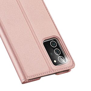 Θήκη Samsung Galaxy Note 20 DUX DUCIS Skin Pro Series με βάση στήριξης, υποδοχή καρτών και μαγνητικό κούμπωμα Flip Wallet από συνθετικό δέρμα και TPU ροζ χρυσό - Image 3
