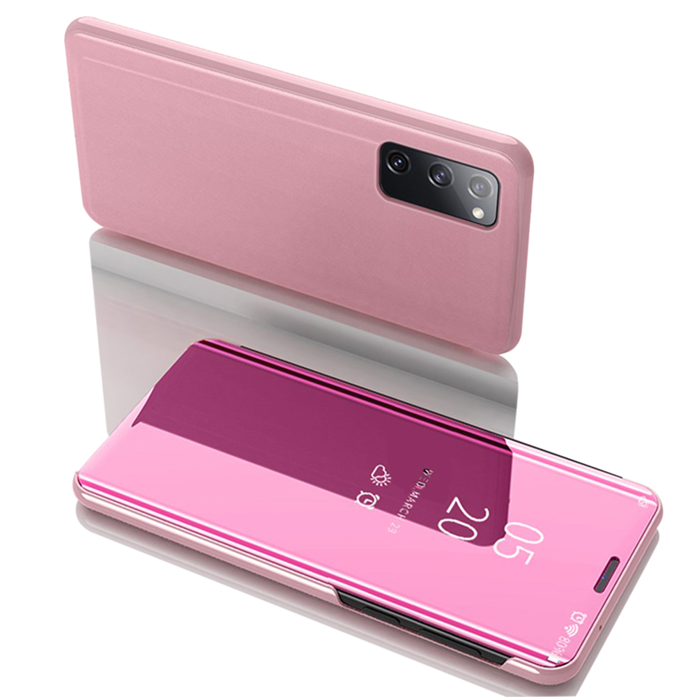 Θήκη Samsung Galaxy S20 FE OEM Mirror Surface Series Flip Window δερματίνη χρυσό ροζ χρυσό Θήκη Samsung Galaxy S20 FE OEM Mirror Surface Series Flip Window δερματίνη χρυσό ροζ χρυσό