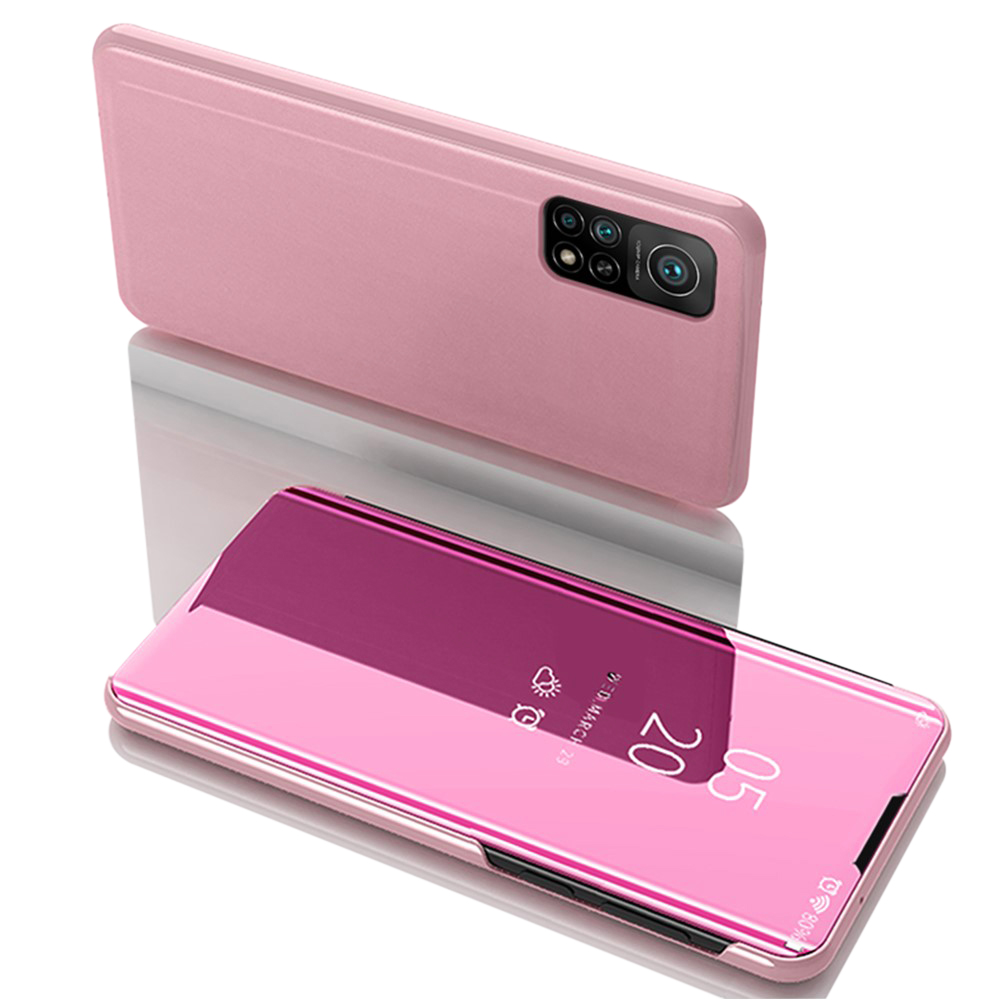 Θήκη Xiaomi Mi 10T / Mi 10T Pro OEM Mirror Surface Series Flip Window δερματίνη χρυσό ροζ χρυσό