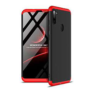 Θήκη GKK Full body Protection 360° από σκληρό πλαστικό για Samsung Galaxy M11 μαύρο / κόκκινο