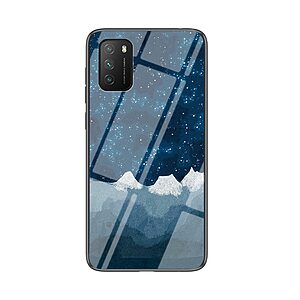 Θήκη Xiaomi Poco M3 OEM σχέδιο Sky Full Of Stars με πλάτη από Tempered Glass και εσωτερικό TPU