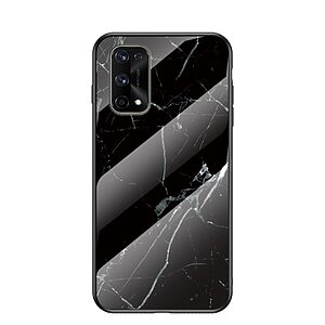 Θήκη Realme 7 Pro OEM σχέδιο Marble με Πλάτη Tempered Glass TPU μαύρο