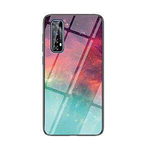 Θήκη Realme 7 OEM σχέδιο Colorful Sky με πλάτη από Tempered Glass και εσωτερικό TPU