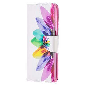 Θήκη Samsung Galaxy A12 / M12 OEM Colorful Petals με βάση στήριξης, υποδοχές καρτών και μαγνητικό κούμπωμα Flip Wallet από συνθετικό δέρμα και TPU - Image 3