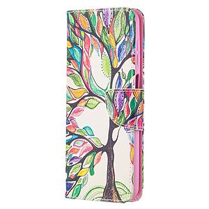 Θήκη Samsung Galaxy A12 / M12 OEM Colorized Tree με βάση στήριξης, υποδοχές καρτών και μαγνητικό κούμπωμα Flip Wallet από συνθετικό δέρμα και TPU - Image 3