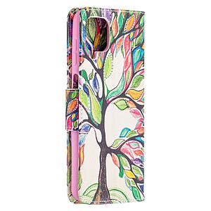 Θήκη Samsung Galaxy A12 / M12 OEM Colorized Tree με βάση στήριξης, υποδοχές καρτών και μαγνητικό κούμπωμα Flip Wallet από συνθετικό δέρμα και TPU - Image 4