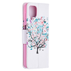 Θήκη Samsung Galaxy A12 / M12 OEM Flowered Tree με βάση στήριξης, υποδοχές καρτών και μαγνητικό κούμπωμα Flip Wallet από συνθετικό δέρμα και TPU - Image 4