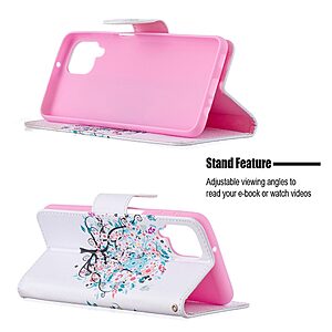 Θήκη Samsung Galaxy A12 / M12 OEM Flowered Tree με βάση στήριξης, υποδοχές καρτών και μαγνητικό κούμπωμα Flip Wallet από συνθετικό δέρμα και TPU - Image 5