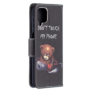 Θήκη Samsung Galaxy A12 / M12 OEM Angry bear with chainsaw με βάση στήριξης, υποδοχές καρτών και μαγνητικό κούμπωμα Flip Wallet από συνθετικό δέρμα και TPU - Image 4