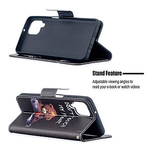 Θήκη Samsung Galaxy A12 / M12 OEM Angry bear with chainsaw με βάση στήριξης, υποδοχές καρτών και μαγνητικό κούμπωμα Flip Wallet από συνθετικό δέρμα και TPU - Image 5