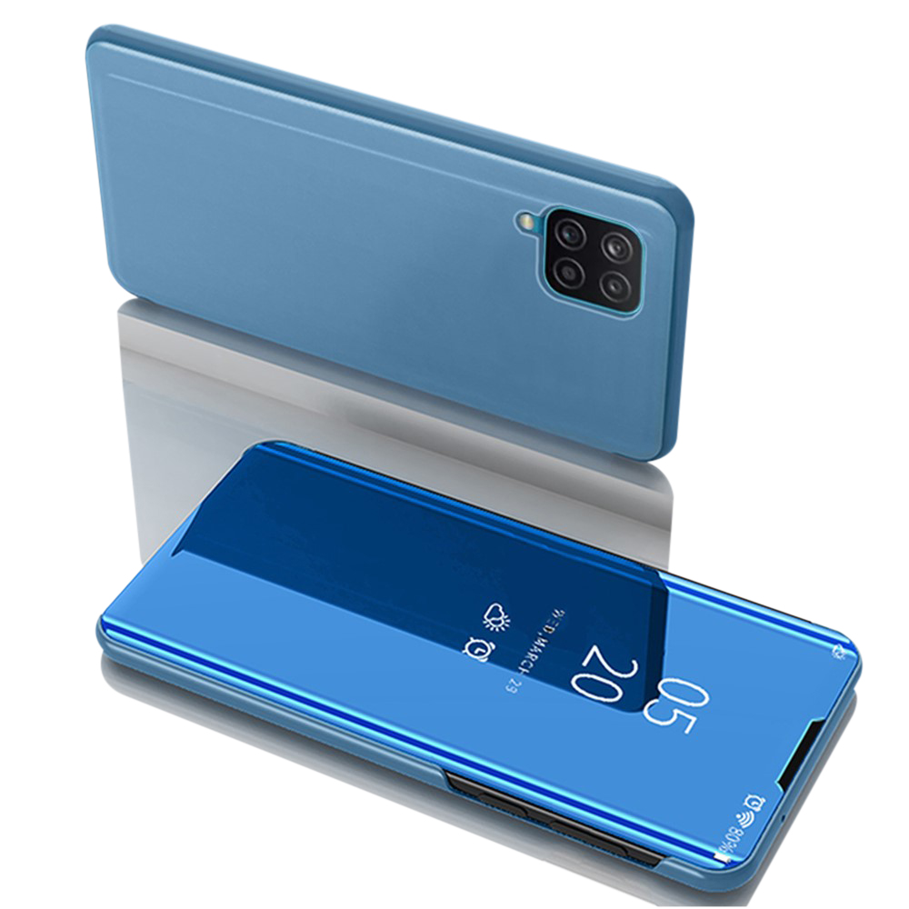 Θήκη Samsung Galaxy A12 OEM Mirror Surface Series Flip Window δερματίνη γαλάζιο