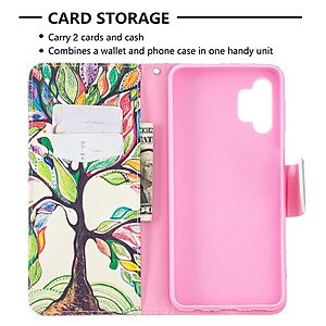 Θήκη Samsung Galaxy A32 5G OEM Colorized Tree με βάση στήριξης, υποδοχές καρτών και μαγνητικό κούμπωμα Flip Wallet από συνθετικό δέρμα και TPU - Image 3