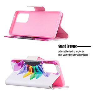 Θήκη Samsung Galaxy A52 4G / 5G / A52S OEM Colorful Petals με βάση στήριξης, υποδοχές καρτών και μαγνητικό κούμπωμα Flip Wallet από συνθετικό δέρμα και TPU - Image 5