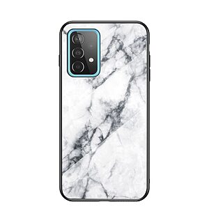Θήκη Samsung Galaxy A52 4G / 5G OEM σχέδιο Marble με Πλάτη Tempered Glass TPU λευκό