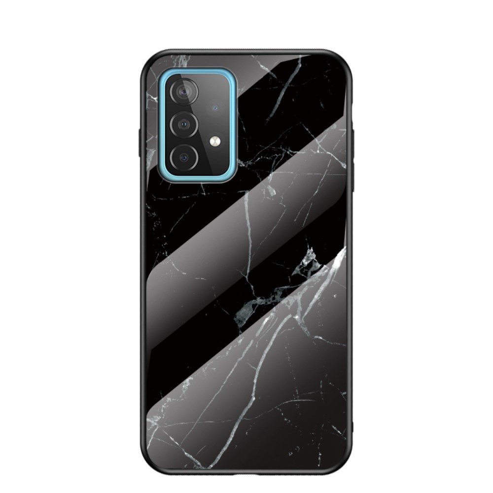 Θήκη Samsung Galaxy A52 4G / 5G OEM σχέδιο Marble με Πλάτη Tempered Glass TPU μαύρο Θήκη Samsung Galaxy A52 4G / 5G OEM σχέδιο Marble με Πλάτη Tempered Glass TPU μαύρο