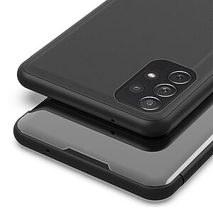 Θήκη Samsung Galaxy A72 4G / 5G OEM Mirror Surface Series Flip Window δερματίνη μαύρο - Image 5