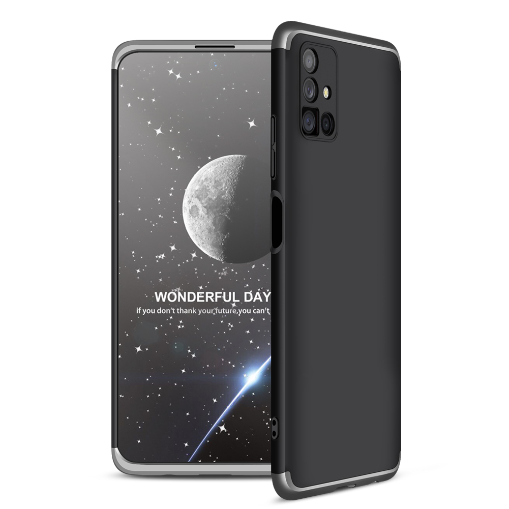 Θήκη GKK Full body Protection 360° από σκληρό πλαστικό για Samsung Galaxy Μ51 μαύρο / ασημί