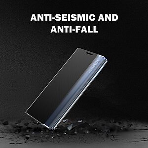 Θήκη Xiaomi Mi 11 OEM Half Mirror View Stand Cover με μαγνητικό κούμπωμα από συνθετικό δέρμα μαύρο - Image 4