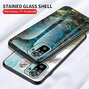 Θήκη Xiaomi Redmi Note 10 / 10S / Poco M5s OEM σχέδιο Marble με Πλάτη Tempered Glass TPU σμαραγδί - Image 4
