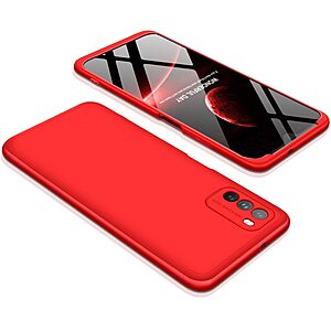 Θήκη GKK Full body Protection 360° από σκληρό πλαστικό για Xiaomi Redmi Note 9T κόκκινο - Image 4