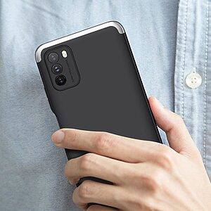 Θήκη GKK Full body Protection 360° από σκληρό πλαστικό για Xiaomi Redmi Note 9T μαύρο / ασημί - Image 3