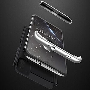 Θήκη GKK Full body Protection 360° από σκληρό πλαστικό για Xiaomi Redmi Note 9T μαύρο / ασημί - Image 5