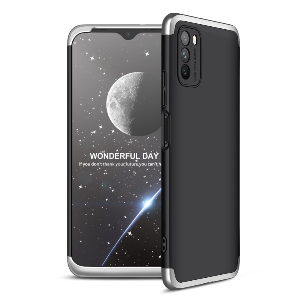 Θήκη GKK Full body Protection 360° από σκληρό πλαστικό για Xiaomi Redmi Note 9T μαύρο / ασημί