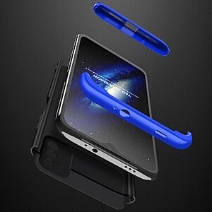 Θήκη GKK Full body Protection 360° από σκληρό πλαστικό για Xiaomi Redmi Note 9T μαύρο / μπλε - Image 5
