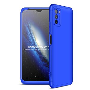 Θήκη GKK Full body Protection 360° από σκληρό πλαστικό για Xiaomi Redmi Note 9T μπλε