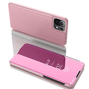 Θήκη Xiaomi Mi 11 Lite 4G / 5G OEM Mirror Surface Series Flip Window δερματίνη φούξια