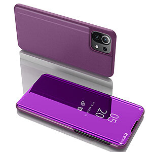 Θήκη Xiaomi Mi 11 Lite 4G / 5G OEM Mirror Surface Series Flip Window δερματίνη μωβ