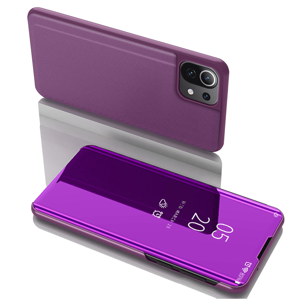 Θήκη Xiaomi Mi 11 Lite 4G / 5G OEM Mirror Surface Series Flip Window δερματίνη μωβ Θήκη Xiaomi Mi 11 Lite 4G / 5G OEM Mirror Surface Series Flip Window δερματίνη μωβ
