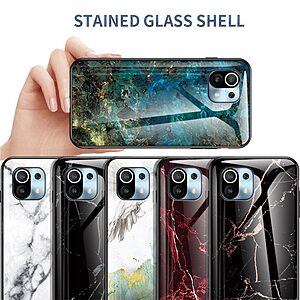 Θήκη Xiaomi Mi 11 Lite / 5G / NE OEM σχέδιο Marble με Πλάτη Tempered Glass TPU λευκό - Image 5