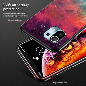 Θήκη Xiaomi Mi 11 Lite / 5G / NE OEM σχέδιο Colorful Sky με πλάτη από Tempered Glass και εσωτερικό TPU - Image 4