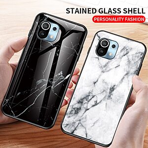 Θήκη Xiaomi Mi 11 Lite / 5G / NE OEM σχέδιο Marble με Πλάτη Tempered Glass TPU σμαραγδί - Image 3