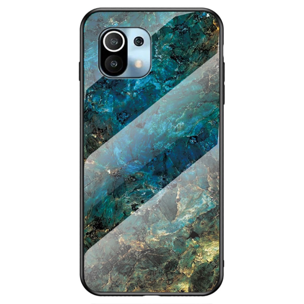 Θήκη Xiaomi Mi 11 Lite 4G / 5G OEM σχέδιο Marble με Πλάτη Tempered Glass TPU σμαραγδί Θήκη Xiaomi Mi 11 Lite 4G / 5G OEM σχέδιο Marble με Πλάτη Tempered Glass TPU σμαραγδί