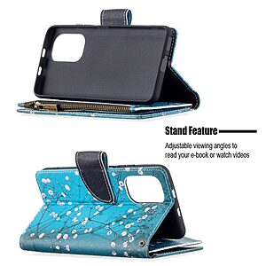 Θήκη Xiaomi Poco F3 / Mi 11i OEM Wintersweet Πορτοφόλι με βάση στήριξης, υποδοχές καρτών με φερμουάρ και μαγνητικό κούμπωμα από συνθετικό δέρμα και TPU - Image 4