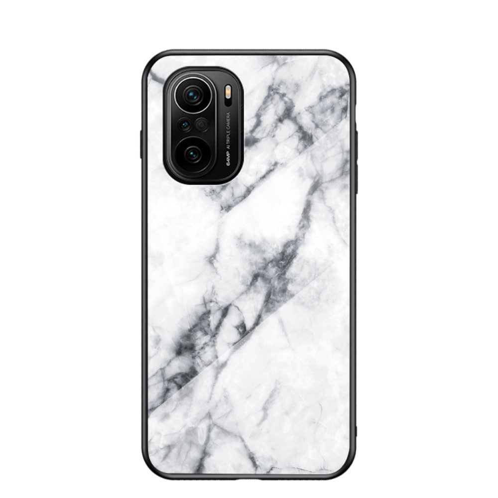 Θήκη Xiaomi Poco F3 OEM σχέδιο Marble με Πλάτη Tempered Glass TPU λευκό Θήκη Xiaomi Poco F3 OEM σχέδιο Marble με Πλάτη Tempered Glass TPU λευκό