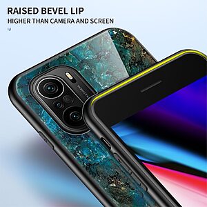 Θήκη Xiaomi Poco F3 / Mi 11i OEM σχέδιο Marble με Πλάτη Tempered Glass TPU μαύρο / χρυσό - Image 5