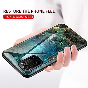 Θήκη Xiaomi Poco F3 / Mi 11i OEM σχέδιο Marble με Πλάτη Tempered Glass TPU Blood Veins - Image 3