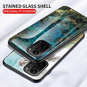 Θήκη Xiaomi Poco F3 / Mi 11i OEM σχέδιο Marble με Πλάτη Tempered Glass TPU Blood Veins - Image 4