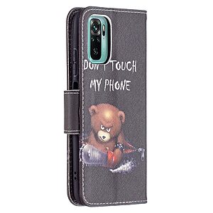 Θήκη Xiaomi Redmi Note 10 / 10S / Poco M5s OEM Angry bear with chainsaw με βάση στήριξης, υποδοχές καρτών και μαγνητικό κούμπωμα Flip Wallet από συνθετικό δέρμα και TPU - Image 3