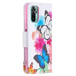 Θήκη Xiaomi Redmi Note 10 / 10S / Poco M5s OEM Vivid Butterflies με βάση στήριξης, υποδοχές καρτών και μαγνητικό κούμπωμα Flip Wallet από συνθετικό δέρμα και TPU - Image 3
