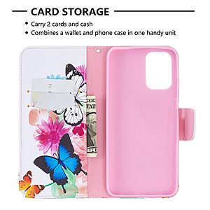 Θήκη Xiaomi Redmi Note 10 / 10S / Poco M5s OEM Vivid Butterflies με βάση στήριξης, υποδοχές καρτών και μαγνητικό κούμπωμα Flip Wallet από συνθετικό δέρμα και TPU - Image 5
